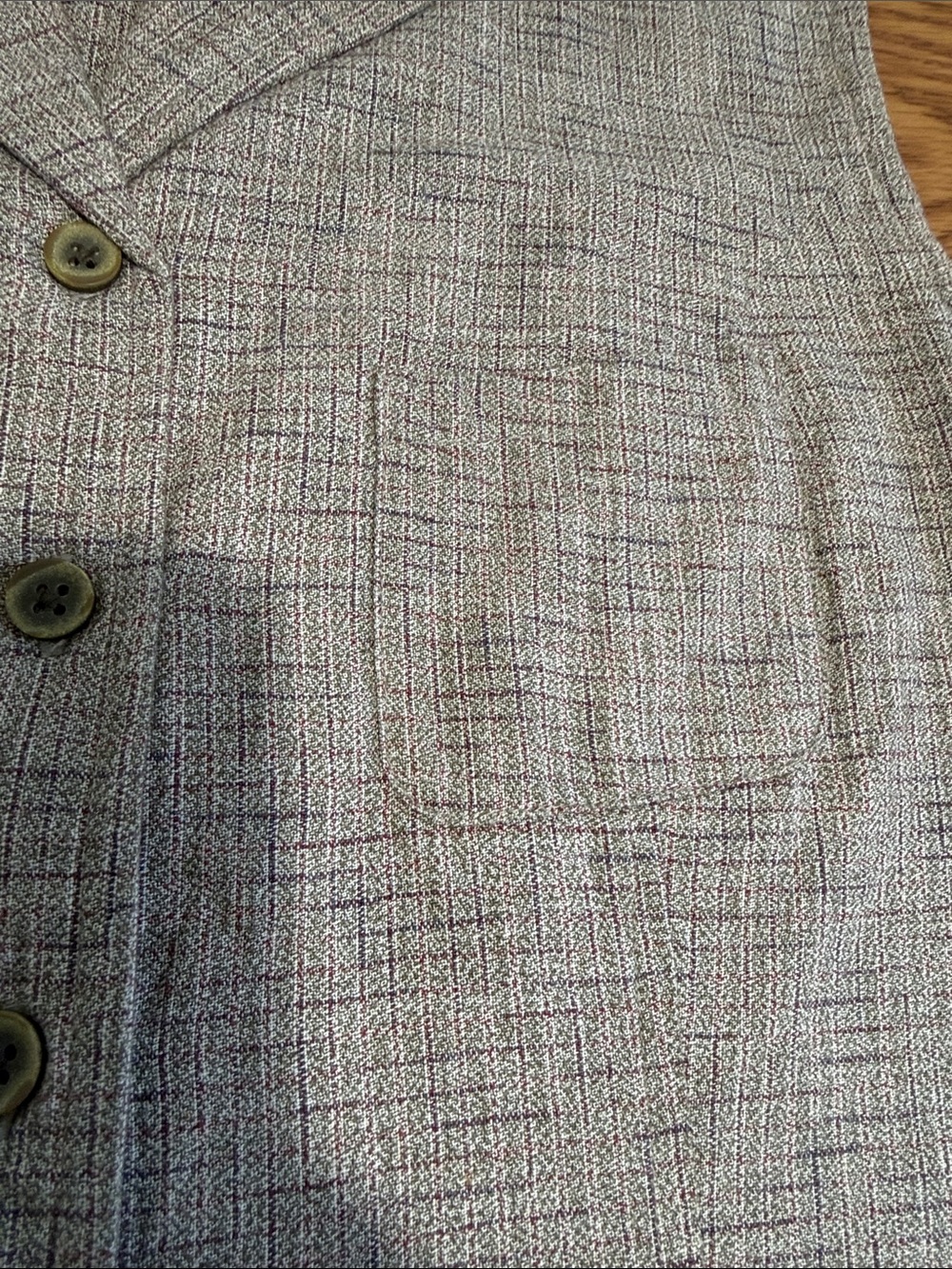 NWOT Columbia Sleeveless Gray & Purple Cotton Textured Button-Up Sleeveless Top - Picture 6 of 8